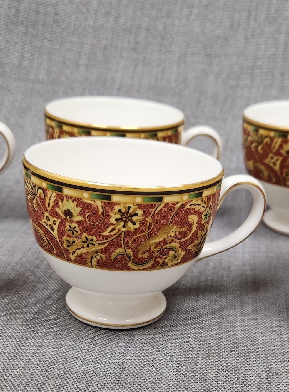 Vintage Wedgwood England Persia Pattern Fine China Tea Cups  6 Pc - Picture 2 of 9